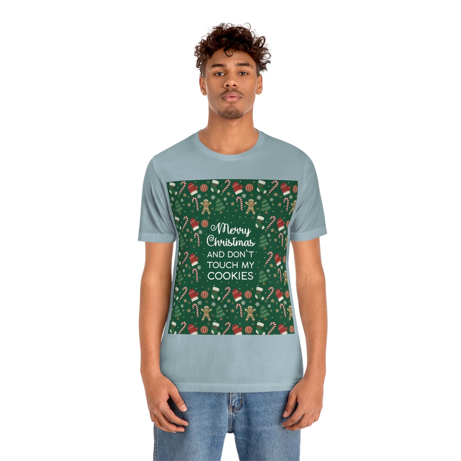 Merry Christmas and Don't Touch my Cookies Quotes Unisex Jersey Short Sleeve T-Shirt Ichaku [Perfect Gifts Selection]