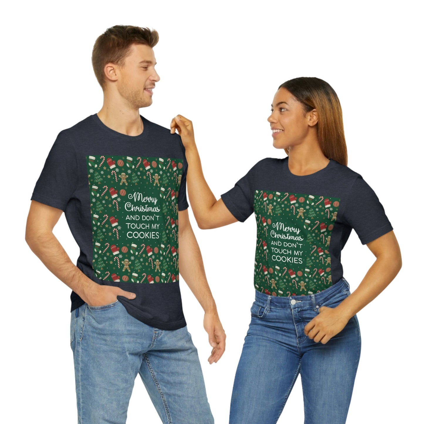 Merry Christmas and Don't Touch my Cookies Quotes Unisex Jersey Short Sleeve T-Shirt Ichaku [Perfect Gifts Selection]