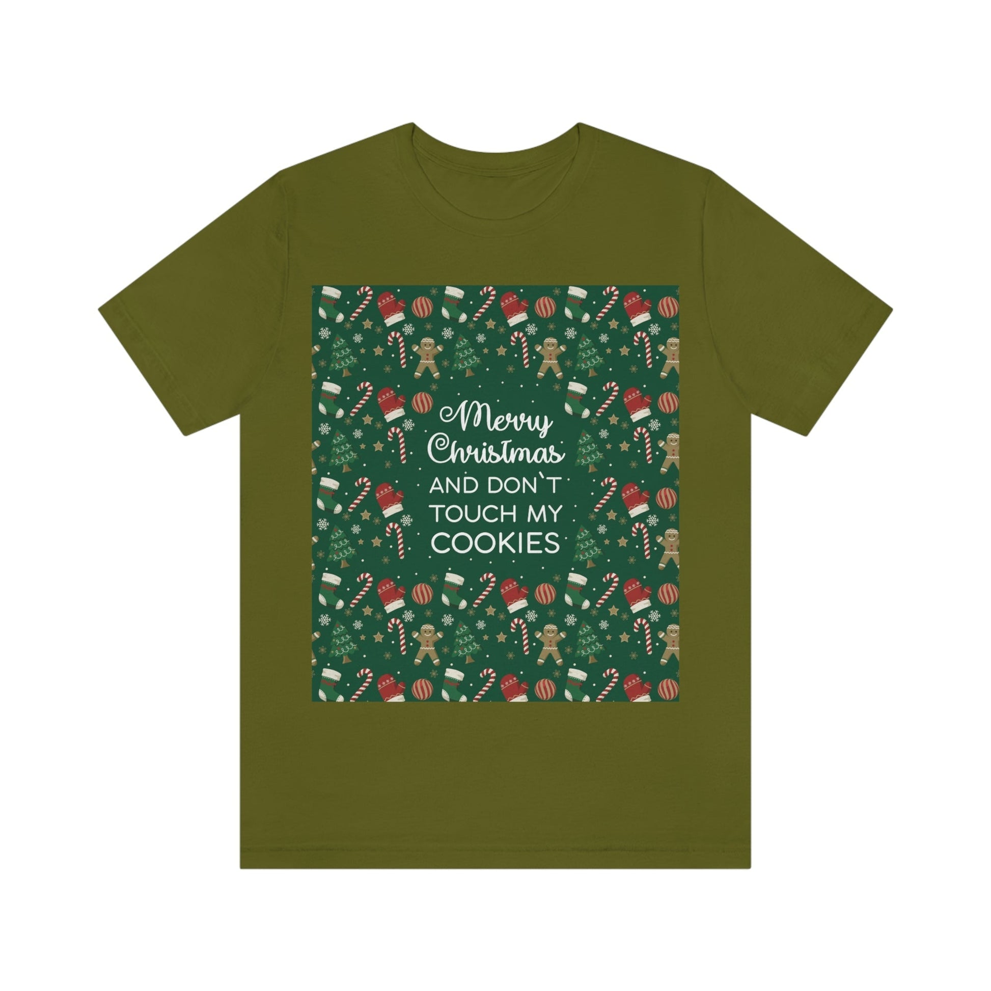 Merry Christmas and Don't Touch my Cookies Quotes Unisex Jersey Short Sleeve T-Shirt Ichaku [Perfect Gifts Selection]