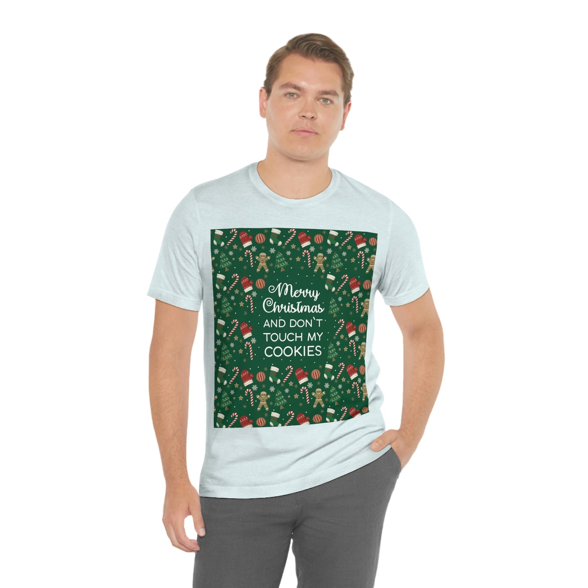 Merry Christmas and Don't Touch my Cookies Quotes Unisex Jersey Short Sleeve T-Shirt Ichaku [Perfect Gifts Selection]