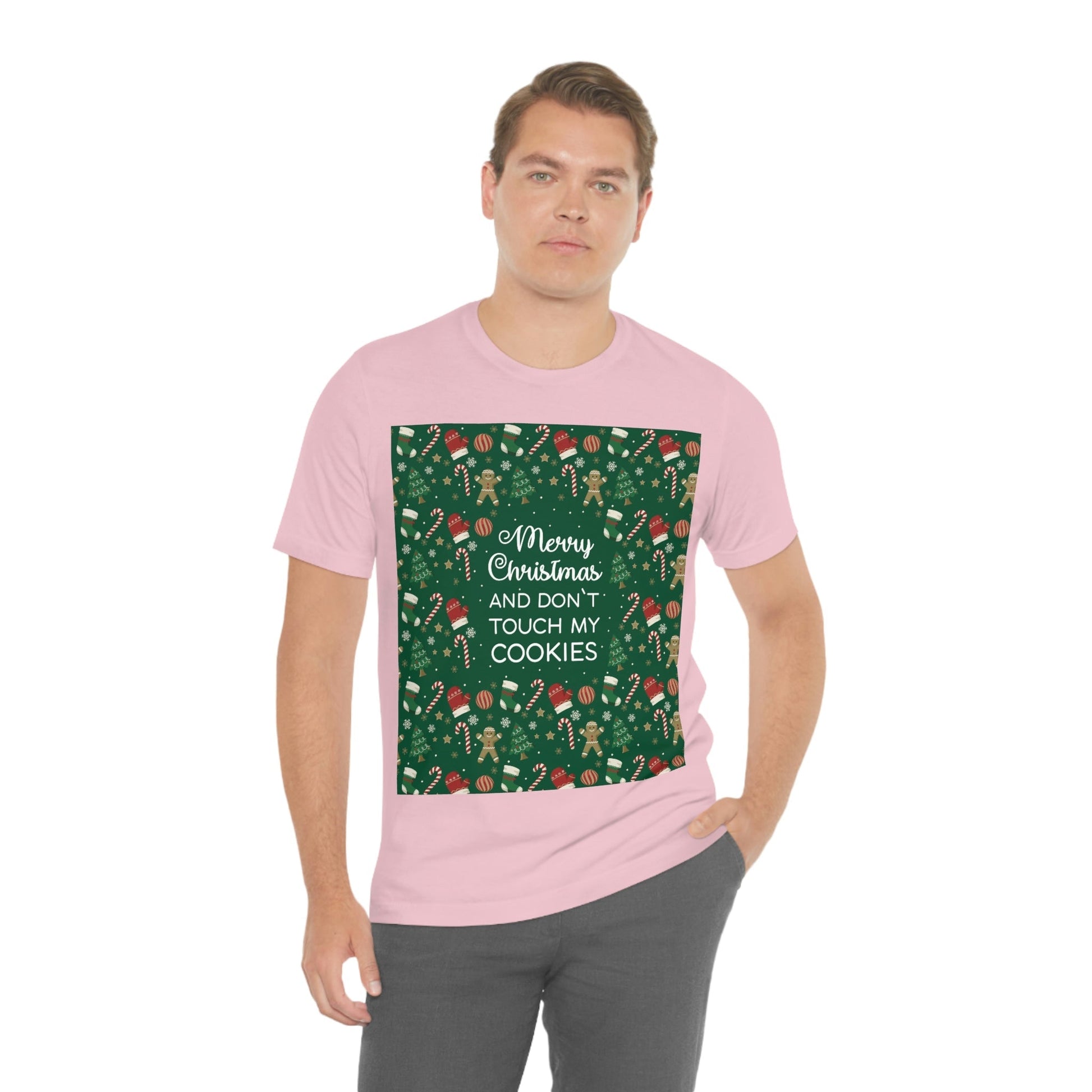 Merry Christmas and Don't Touch my Cookies Quotes Unisex Jersey Short Sleeve T-Shirt Ichaku [Perfect Gifts Selection]