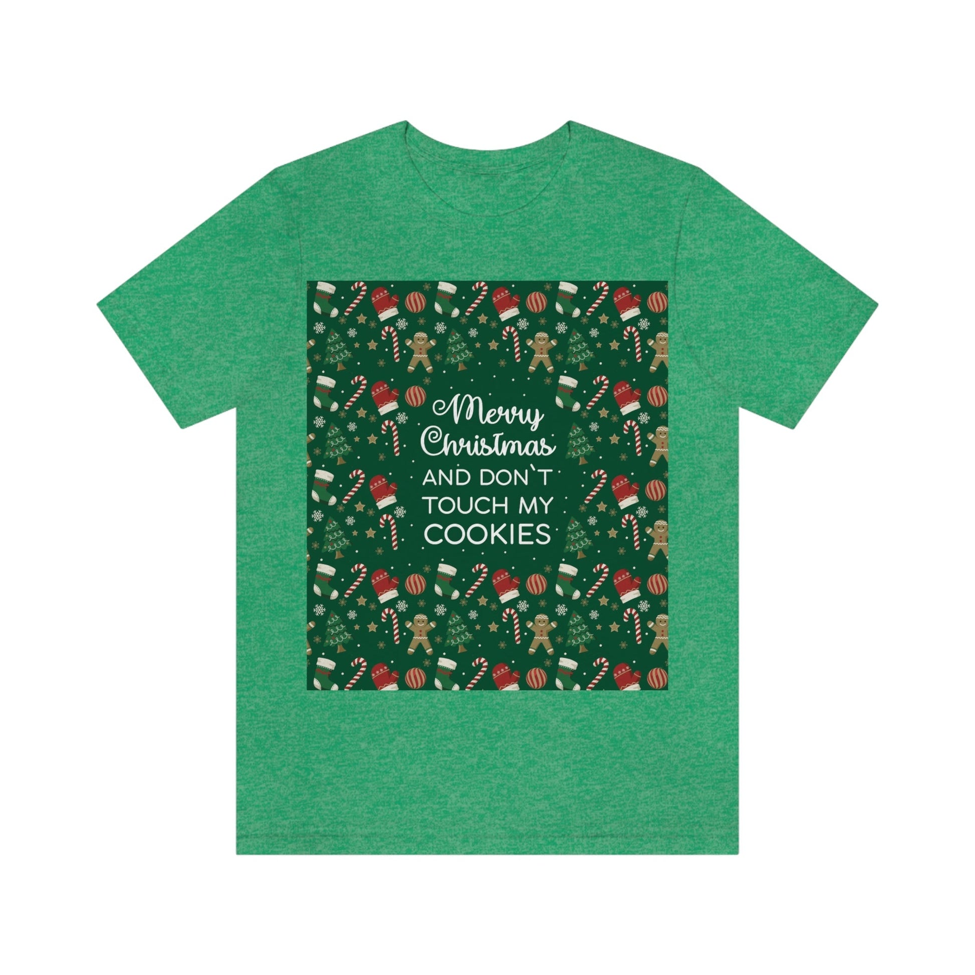 Merry Christmas and Don't Touch my Cookies Quotes Unisex Jersey Short Sleeve T-Shirt Ichaku [Perfect Gifts Selection]