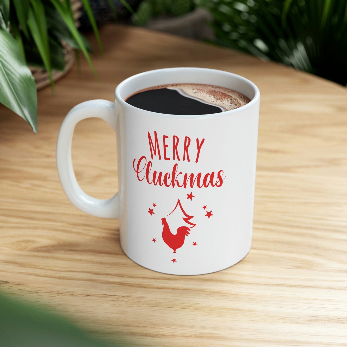 Merry Cluckmas Happy New Year Christmas Quotes Ceramic Mug 11oz Ichaku [Perfect Gifts Selection]