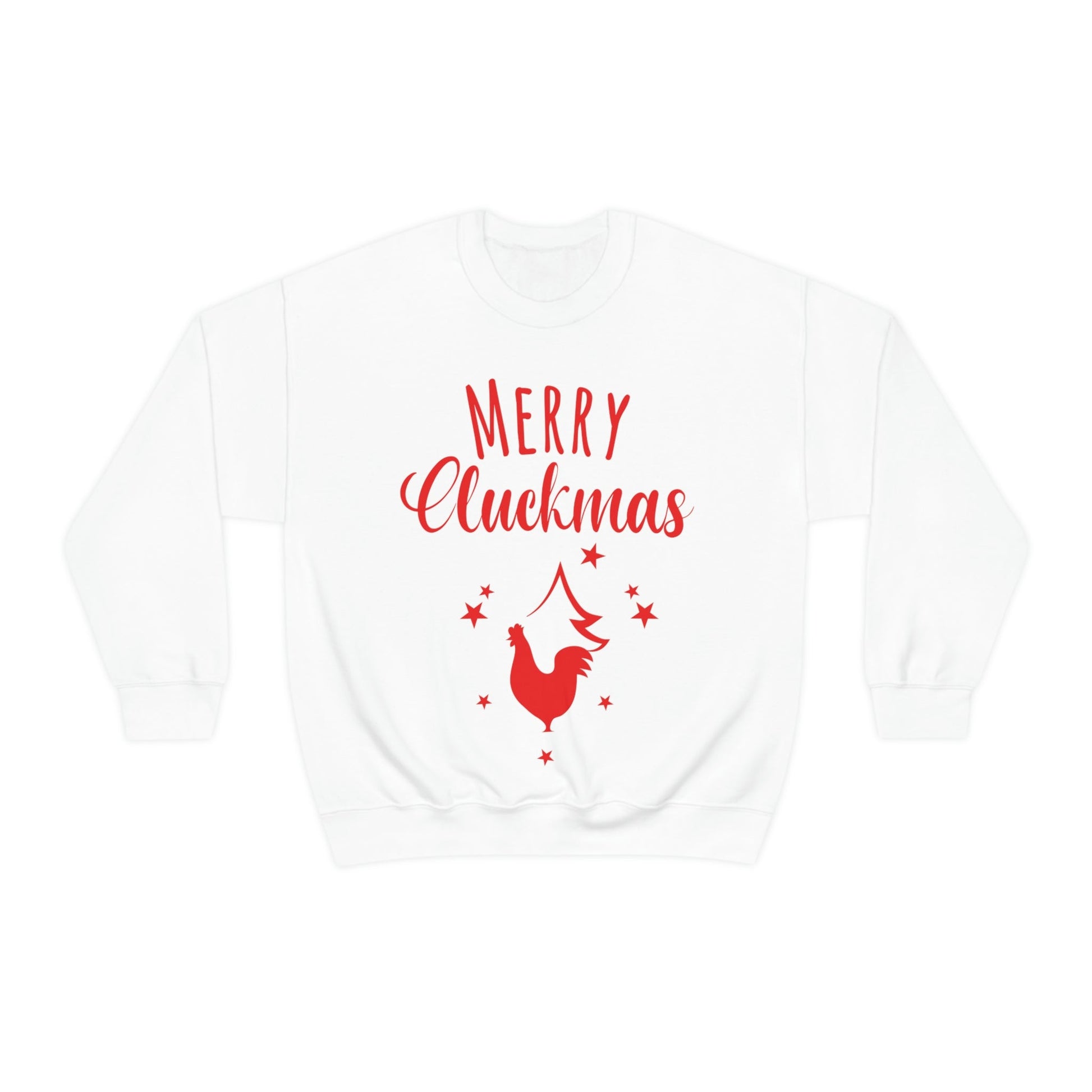 Merry Cluckmas Happy New Year Christmas Quotes Unisex Heavy Blend™ Crewneck Sweatshirt Ichaku [Perfect Gifts Selection]