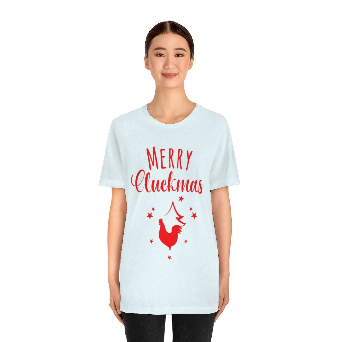 Merry Cluckmas Happy New Year Christmas Quotes Unisex Jersey Short Sleeve T-Shirt Ichaku [Perfect Gifts Selection]