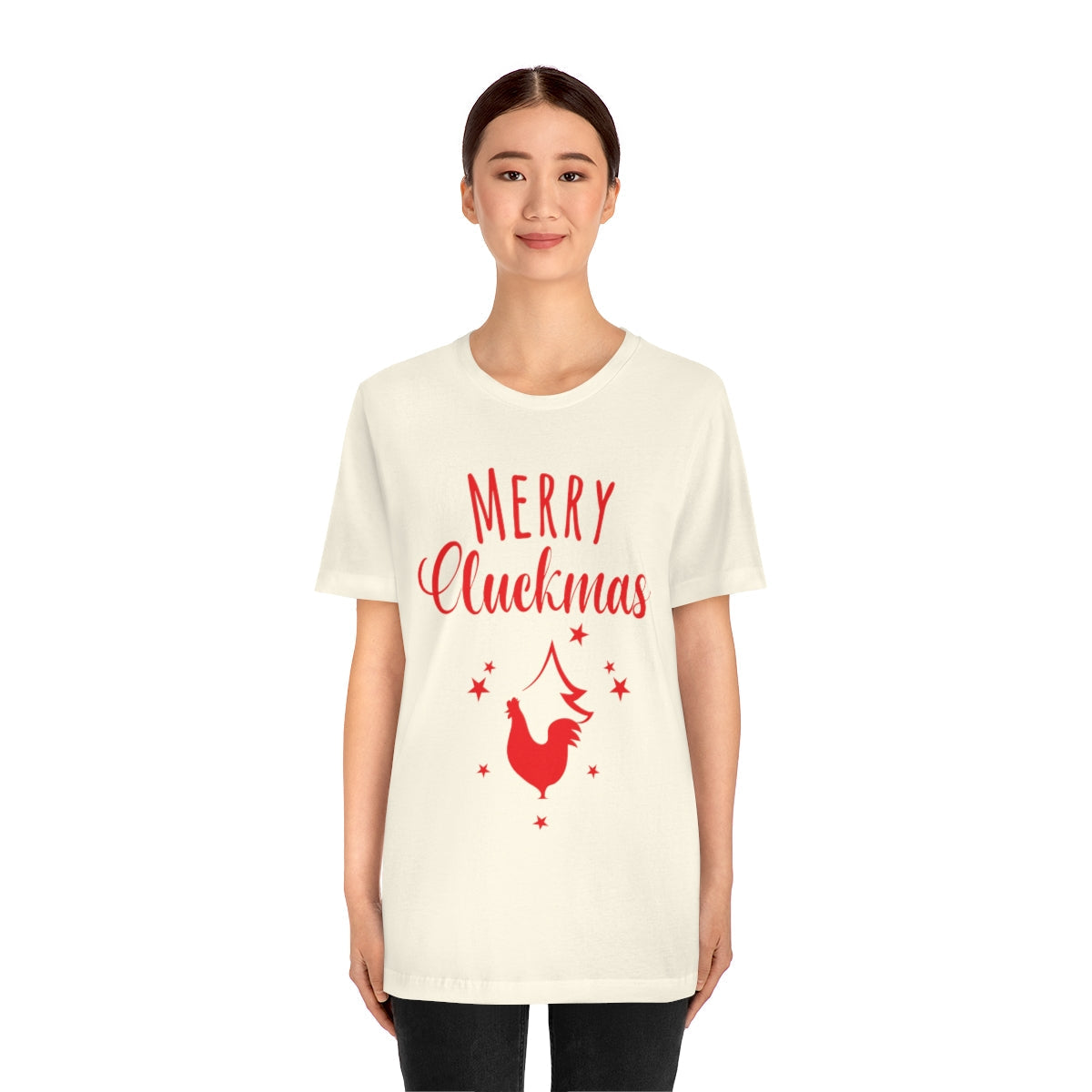 Merry Cluckmas Happy New Year Christmas Quotes Unisex Jersey Short Sleeve T-Shirt Ichaku [Perfect Gifts Selection]