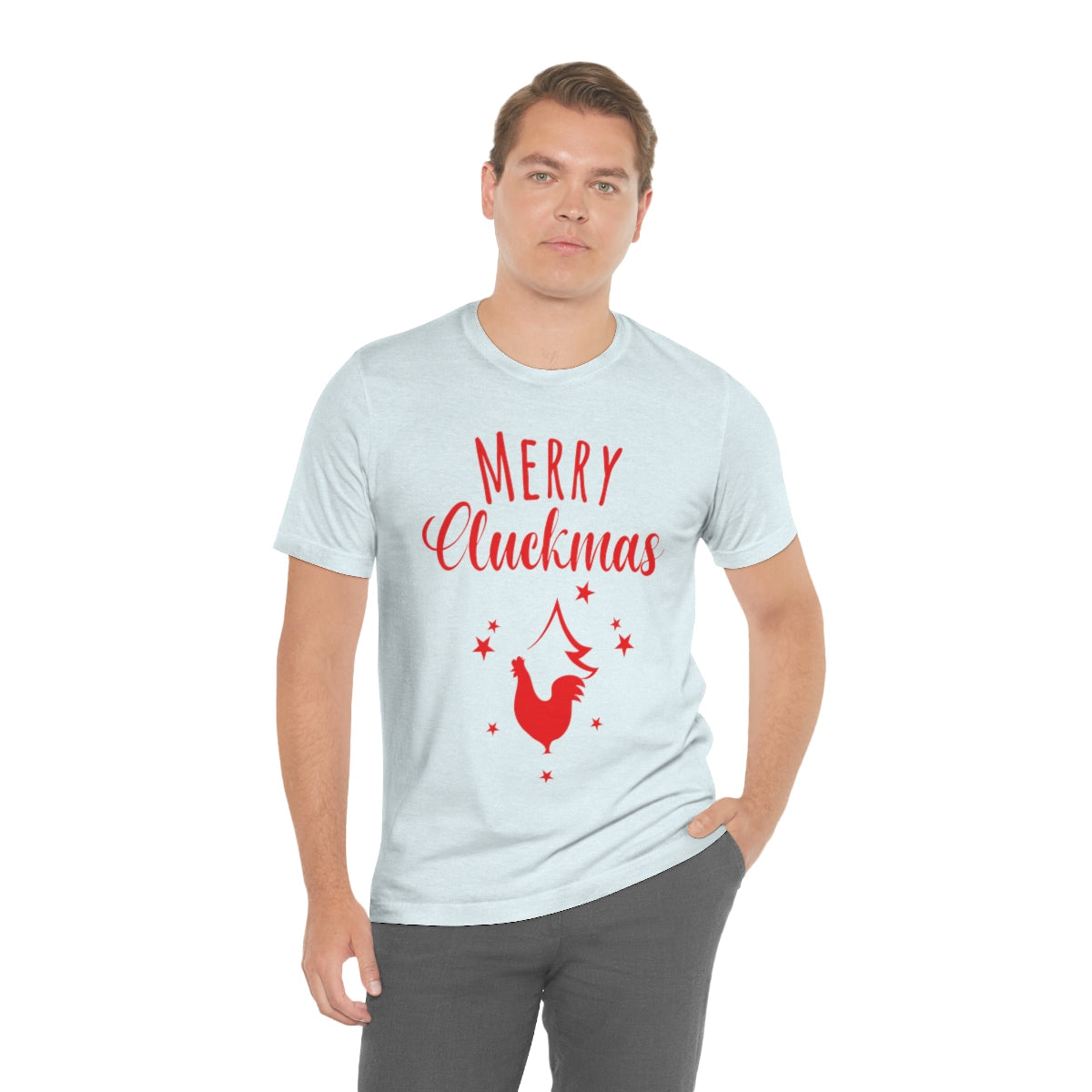 Merry Cluckmas Happy New Year Christmas Quotes Unisex Jersey Short Sleeve T-Shirt Ichaku [Perfect Gifts Selection]