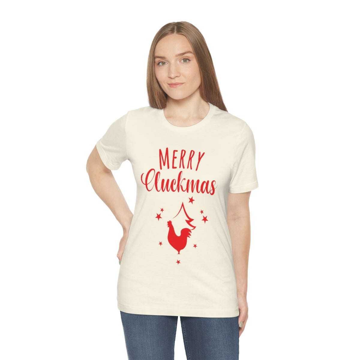 Merry Cluckmas Happy New Year Christmas Quotes Unisex Jersey Short Sleeve T-Shirt Ichaku [Perfect Gifts Selection]