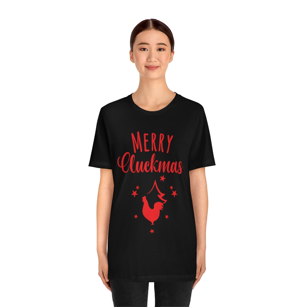 Merry Cluckmas Happy New Year Christmas Quotes Unisex Jersey Short Sleeve T-Shirt Ichaku [Perfect Gifts Selection]