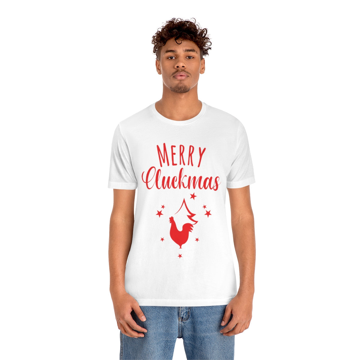 Merry Cluckmas Happy New Year Christmas Quotes Unisex Jersey Short Sleeve T-Shirt Ichaku [Perfect Gifts Selection]