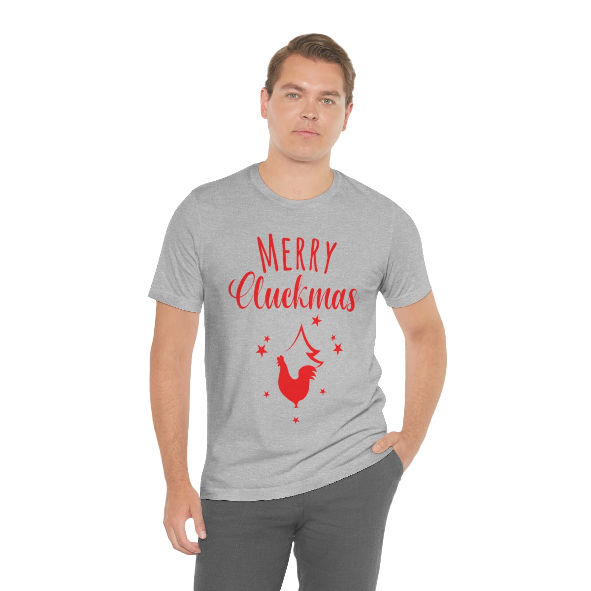 Merry Cluckmas Happy New Year Christmas Quotes Unisex Jersey Short Sleeve T-Shirt Ichaku [Perfect Gifts Selection]