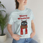 Merry Whatever Angry Christmas Cat Unisex Jersey Short Sleeve T-Shirt Ichaku [Perfect Gifts Selection]