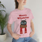 Merry Whatever Angry Christmas Cat Unisex Jersey Short Sleeve T-Shirt Ichaku [Perfect Gifts Selection]