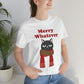 Merry Whatever Angry Christmas Cat Unisex Jersey Short Sleeve T-Shirt Ichaku [Perfect Gifts Selection]