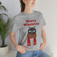 Merry Whatever Angry Christmas Cat Unisex Jersey Short Sleeve T-Shirt Ichaku [Perfect Gifts Selection]