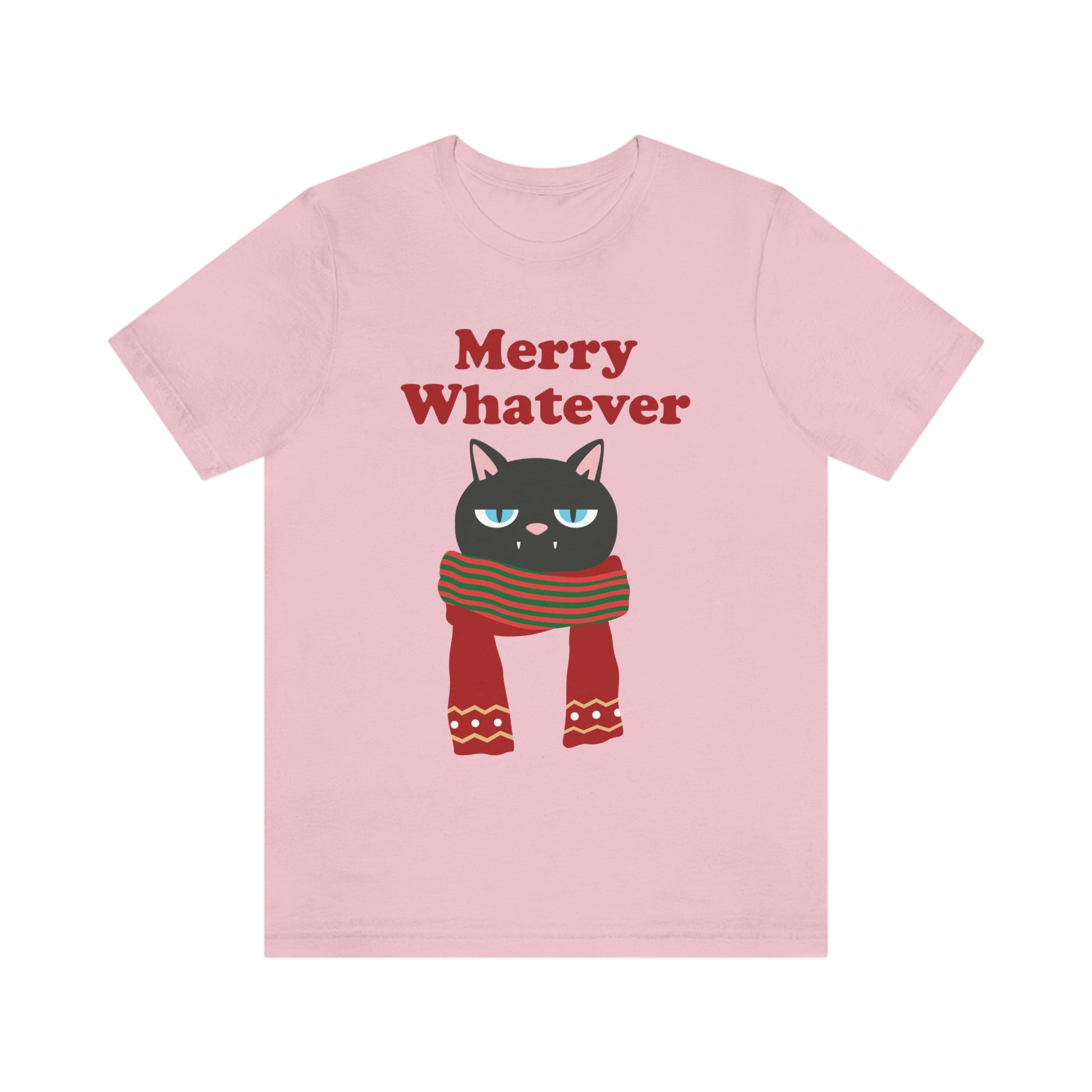 Merry Whatever Angry Christmas Cat Unisex Jersey Short Sleeve T-Shirt Ichaku [Perfect Gifts Selection]