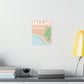 Miami Beach Florida Coordinates Minimal Art Premium Matte Vertical Posters Ichaku [Perfect Gifts Selection]