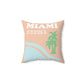 Miami Beach Florida Coordinates Minimal Art Spun Polyester Square Pillow Ichaku [Perfect Gifts Selection]