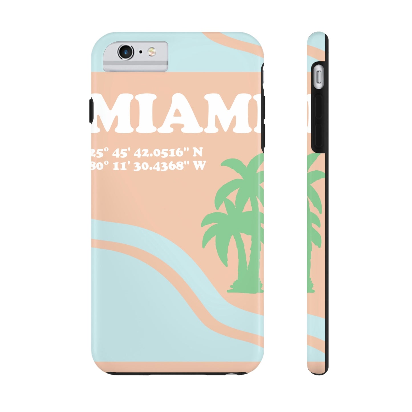 Miami Beach Florida Coordinates Minimal Art Tough Phone Cases Case-Mate Ichaku [Perfect Gifts Selection]