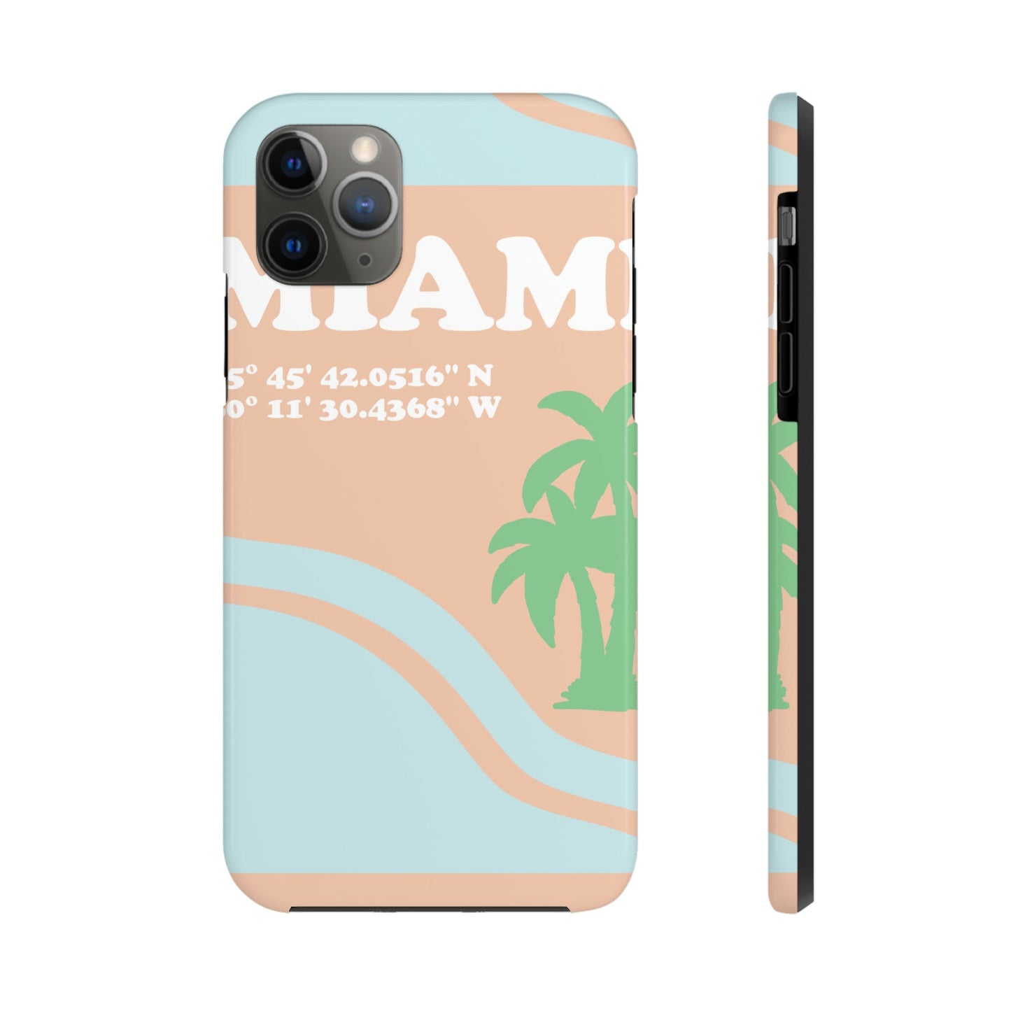 Miami Beach Florida Coordinates Minimal Art Tough Phone Cases Case-Mate Ichaku [Perfect Gifts Selection]