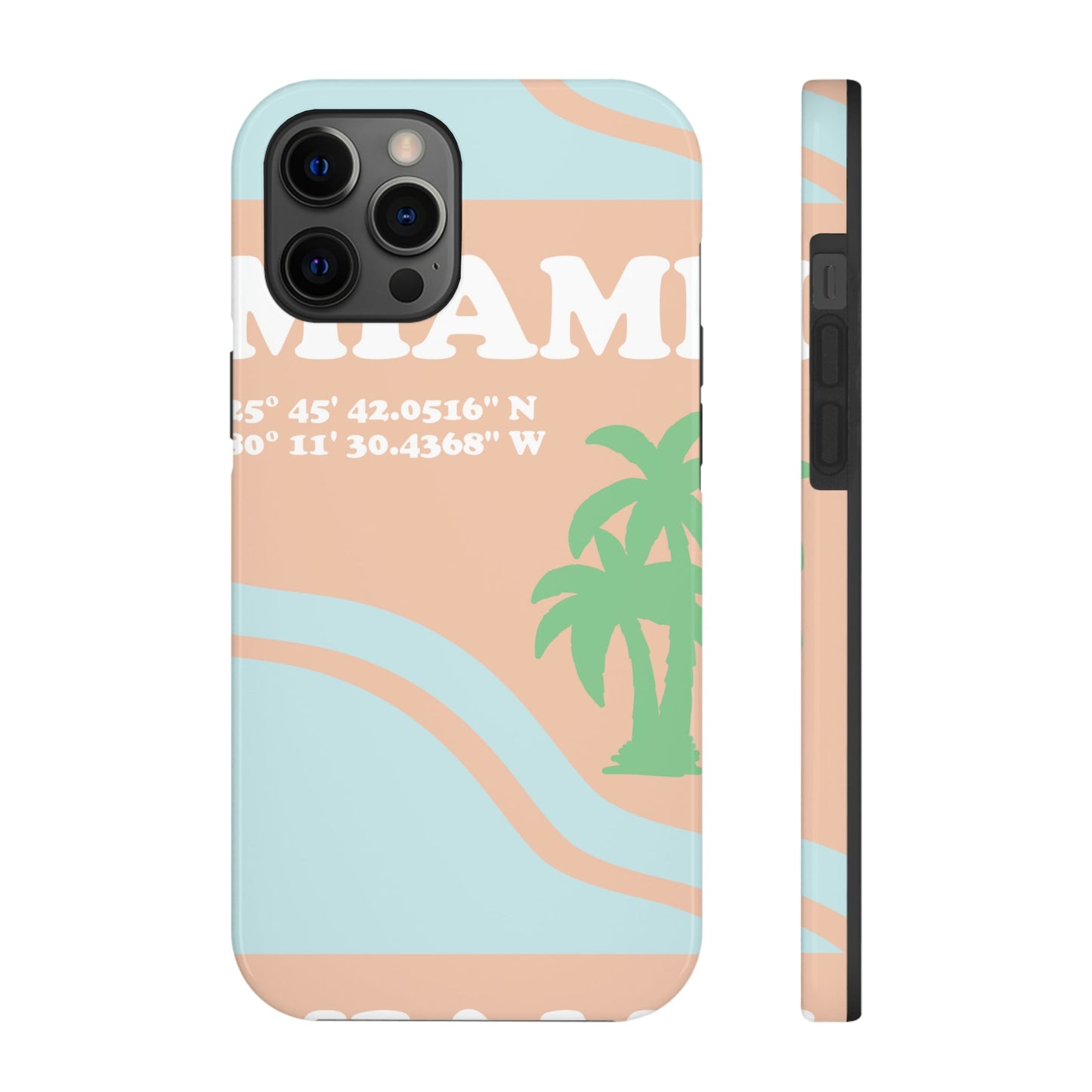 Miami Beach Florida Coordinates Minimal Art Tough Phone Cases Case-Mate Ichaku [Perfect Gifts Selection]