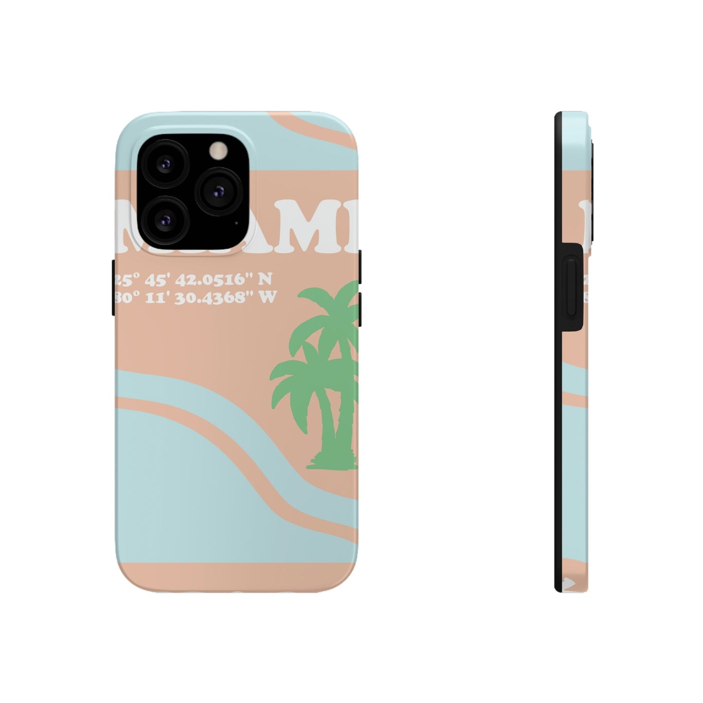 Miami Beach Florida Coordinates Minimal Art Tough Phone Cases Case-Mate Ichaku [Perfect Gifts Selection]