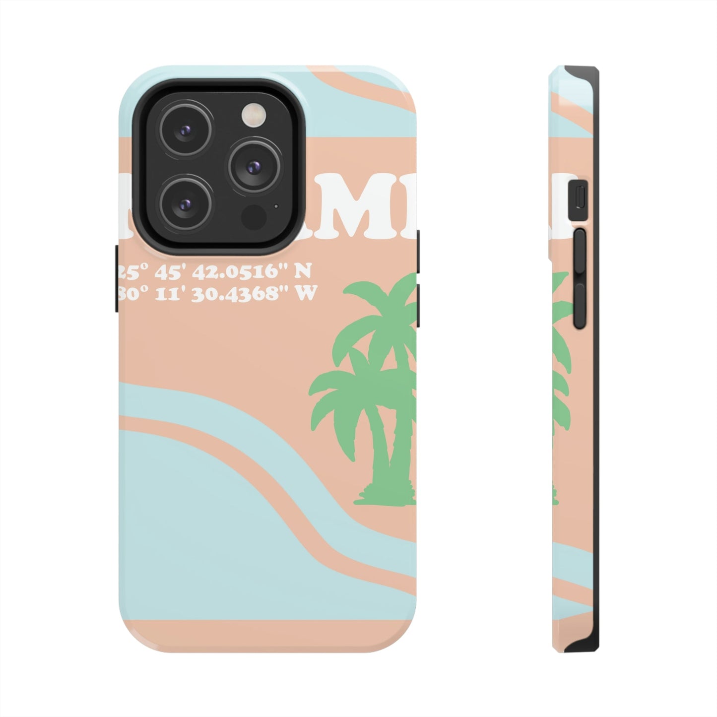 Miami Beach Florida Coordinates Minimal Art Tough Phone Cases Case-Mate Ichaku [Perfect Gifts Selection]