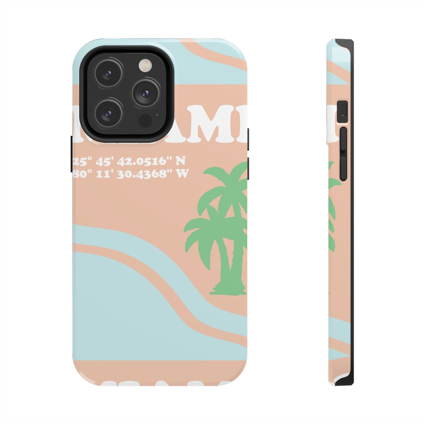 Miami Beach Florida Coordinates Minimal Art Tough Phone Cases Case-Mate Ichaku [Perfect Gifts Selection]