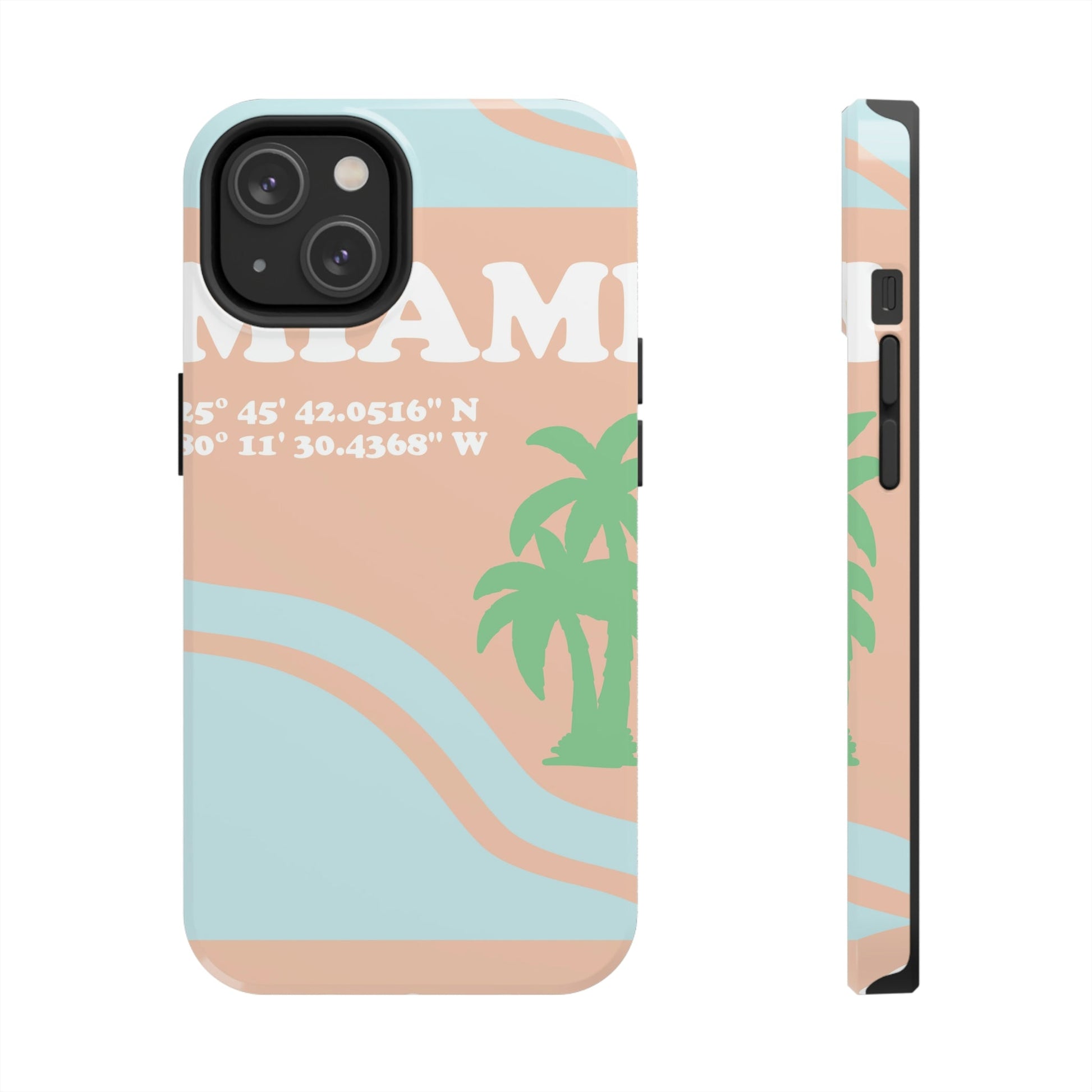 Miami Beach Florida Coordinates Minimal Art Tough Phone Cases Case-Mate Ichaku [Perfect Gifts Selection]