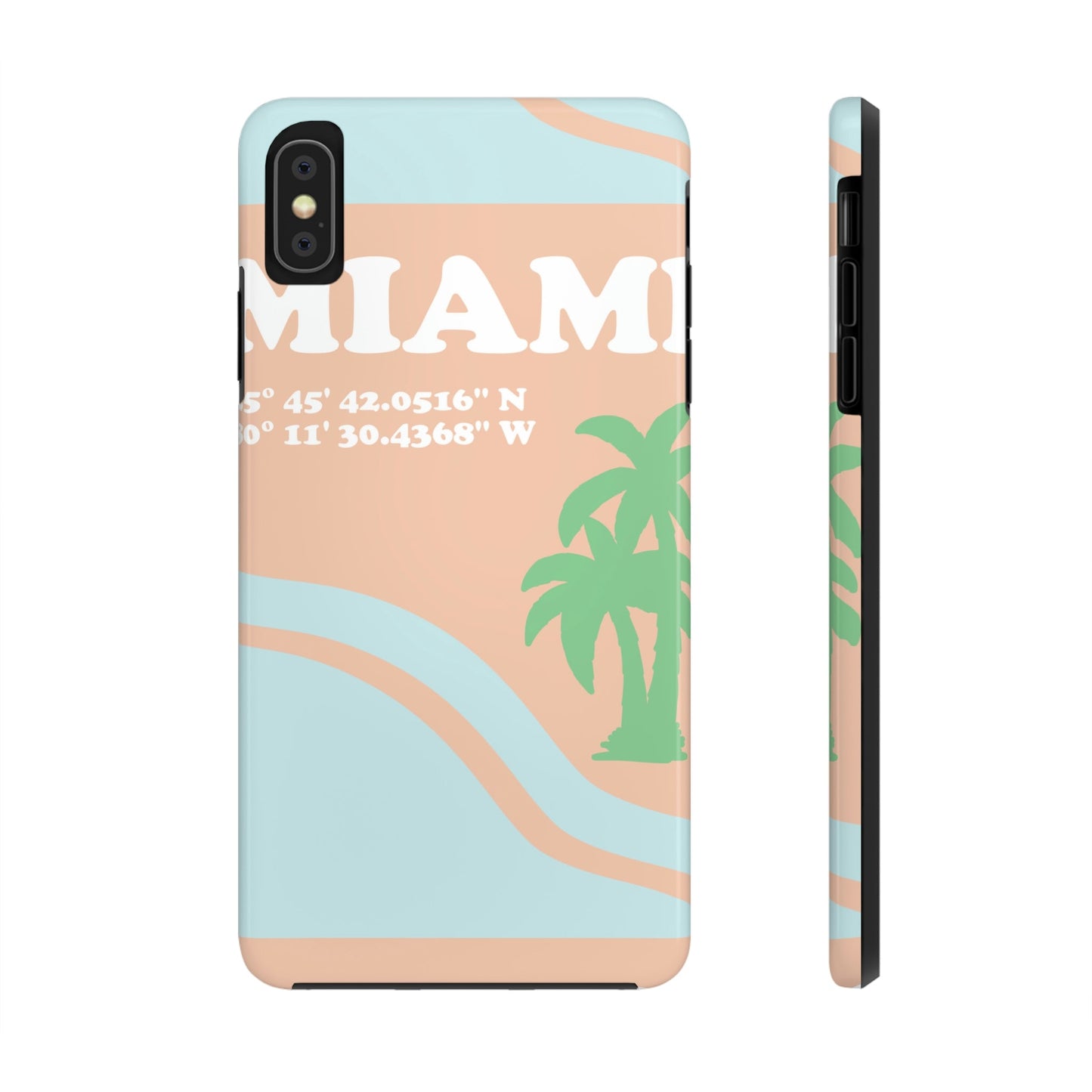 Miami Beach Florida Coordinates Minimal Art Tough Phone Cases Case-Mate Ichaku [Perfect Gifts Selection]