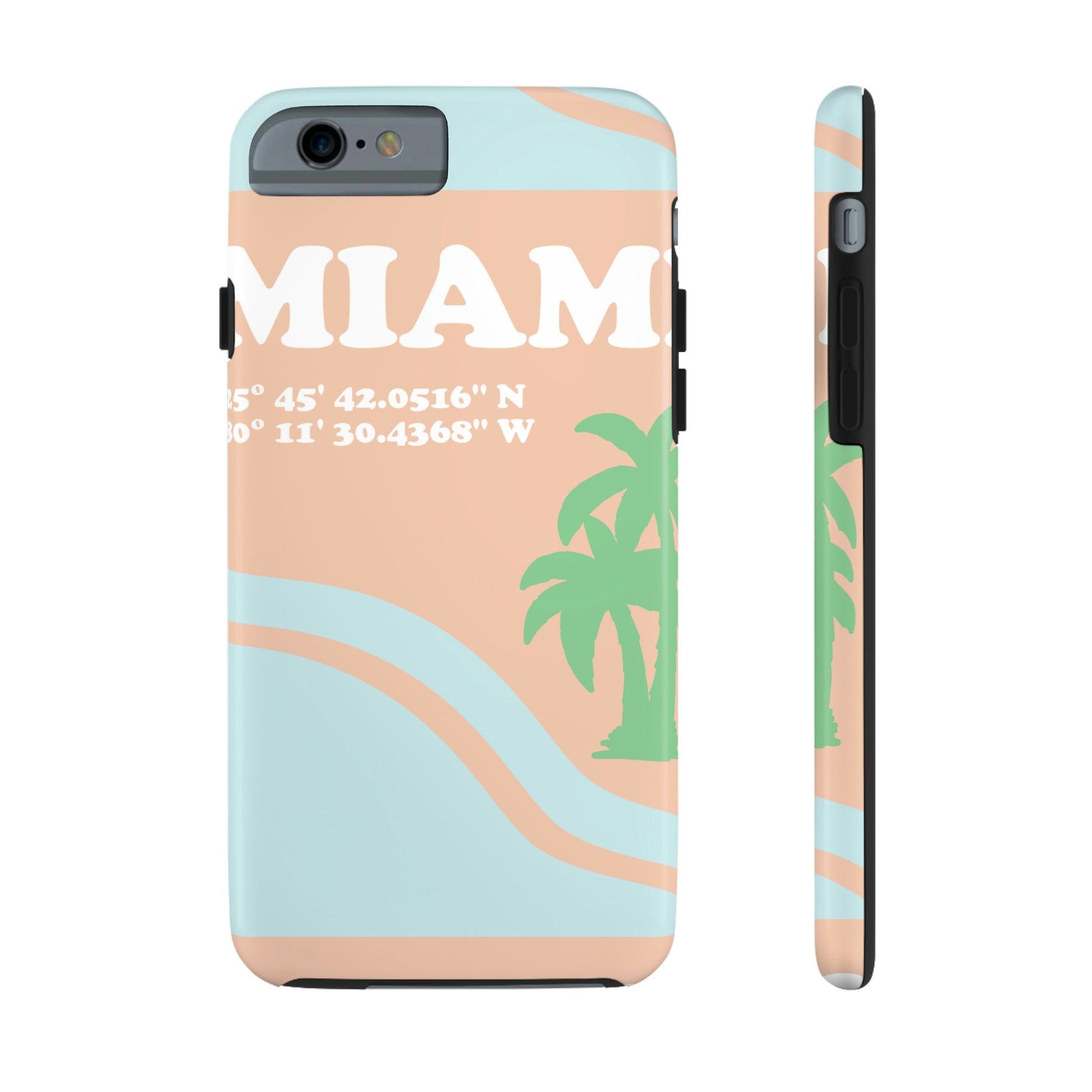 Miami Beach Florida Coordinates Minimal Art Tough Phone Cases Case-Mate Ichaku [Perfect Gifts Selection]