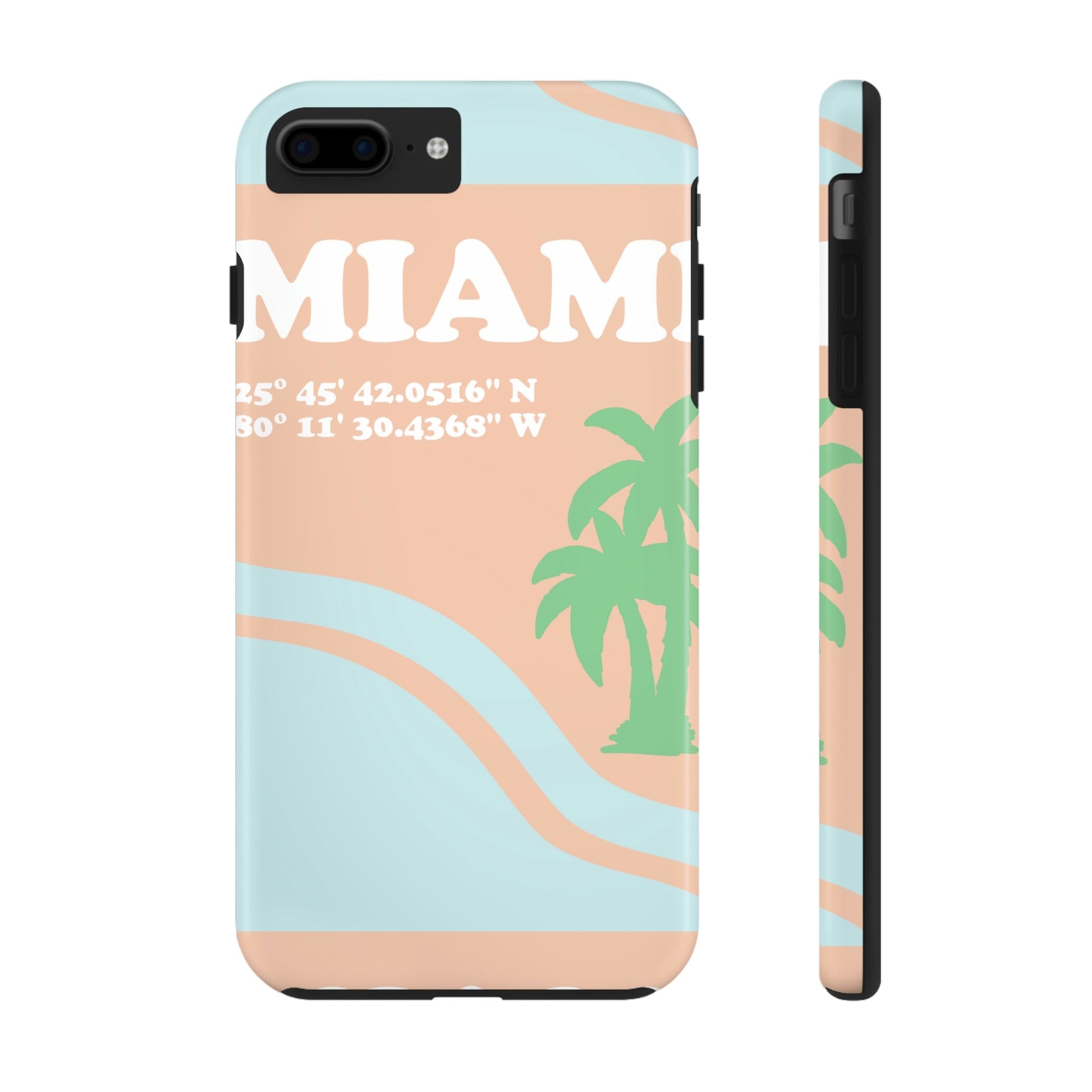 Miami Beach Florida Coordinates Minimal Art Tough Phone Cases Case-Mate Ichaku [Perfect Gifts Selection]