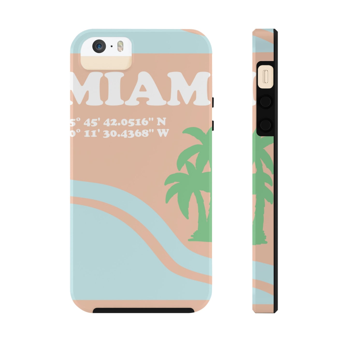 Miami Beach Florida Coordinates Minimal Art Tough Phone Cases Case-Mate Ichaku [Perfect Gifts Selection]