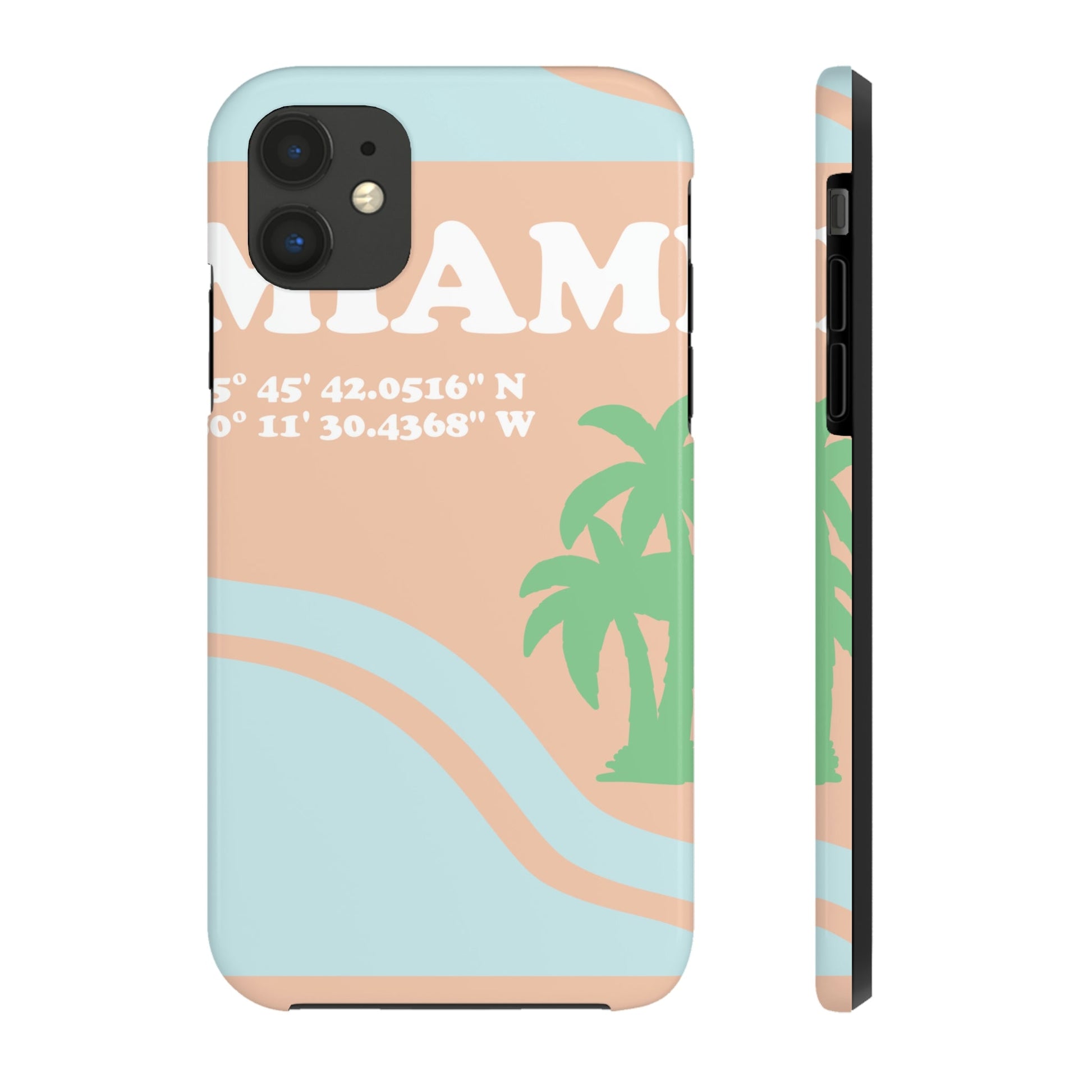 Miami Beach Florida Coordinates Minimal Art Tough Phone Cases Case-Mate Ichaku [Perfect Gifts Selection]