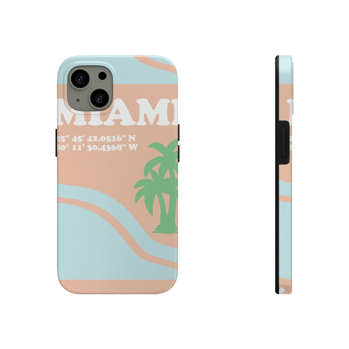 Miami Beach Florida Coordinates Minimal Art Tough Phone Cases Case-Mate Ichaku [Perfect Gifts Selection]