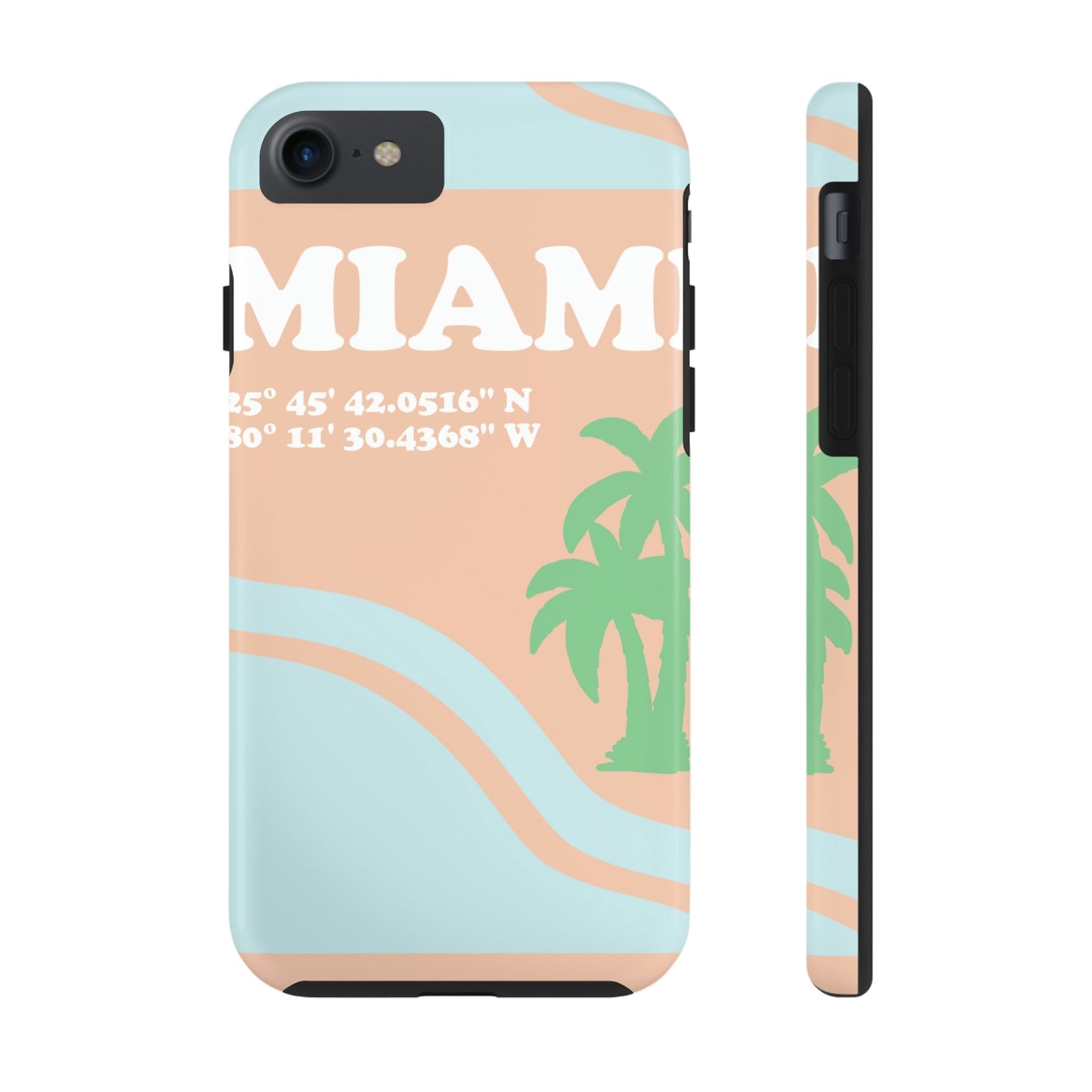 Miami Beach Florida Coordinates Minimal Art Tough Phone Cases Case-Mate Ichaku [Perfect Gifts Selection]