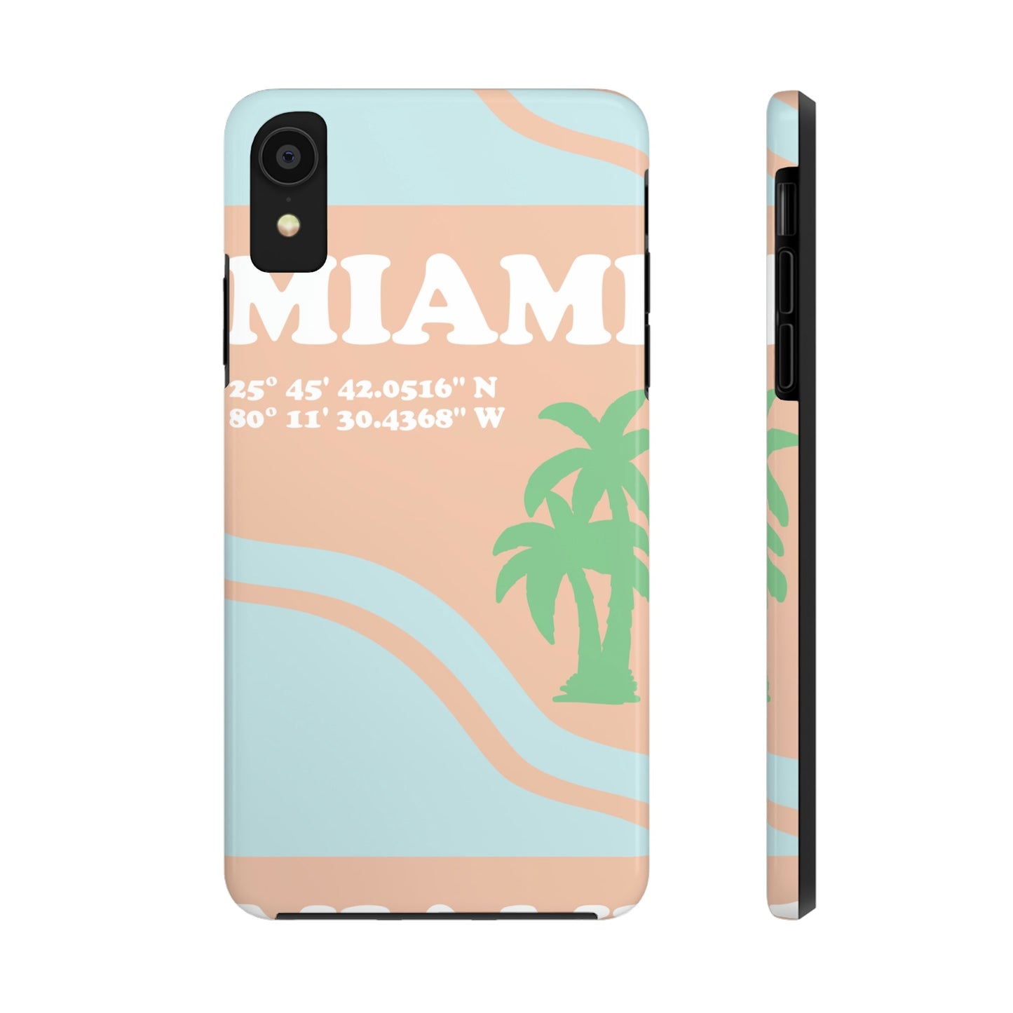 Miami Beach Florida Coordinates Minimal Art Tough Phone Cases Case-Mate Ichaku [Perfect Gifts Selection]