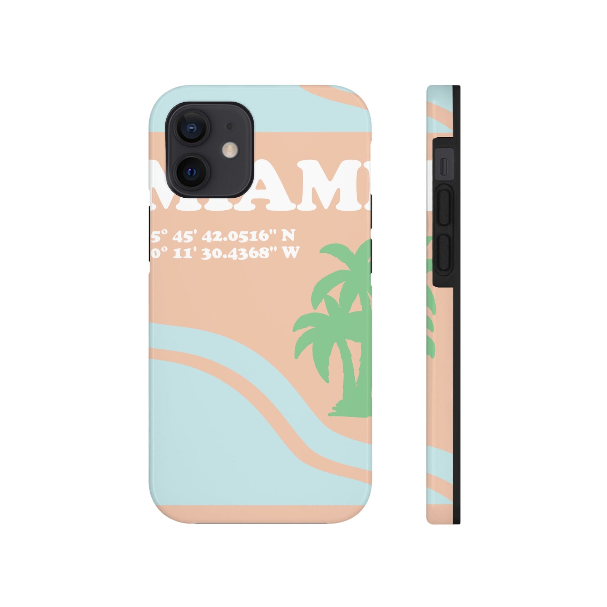 Miami Beach Florida Coordinates Minimal Art Tough Phone Cases Case-Mate Ichaku [Perfect Gifts Selection]