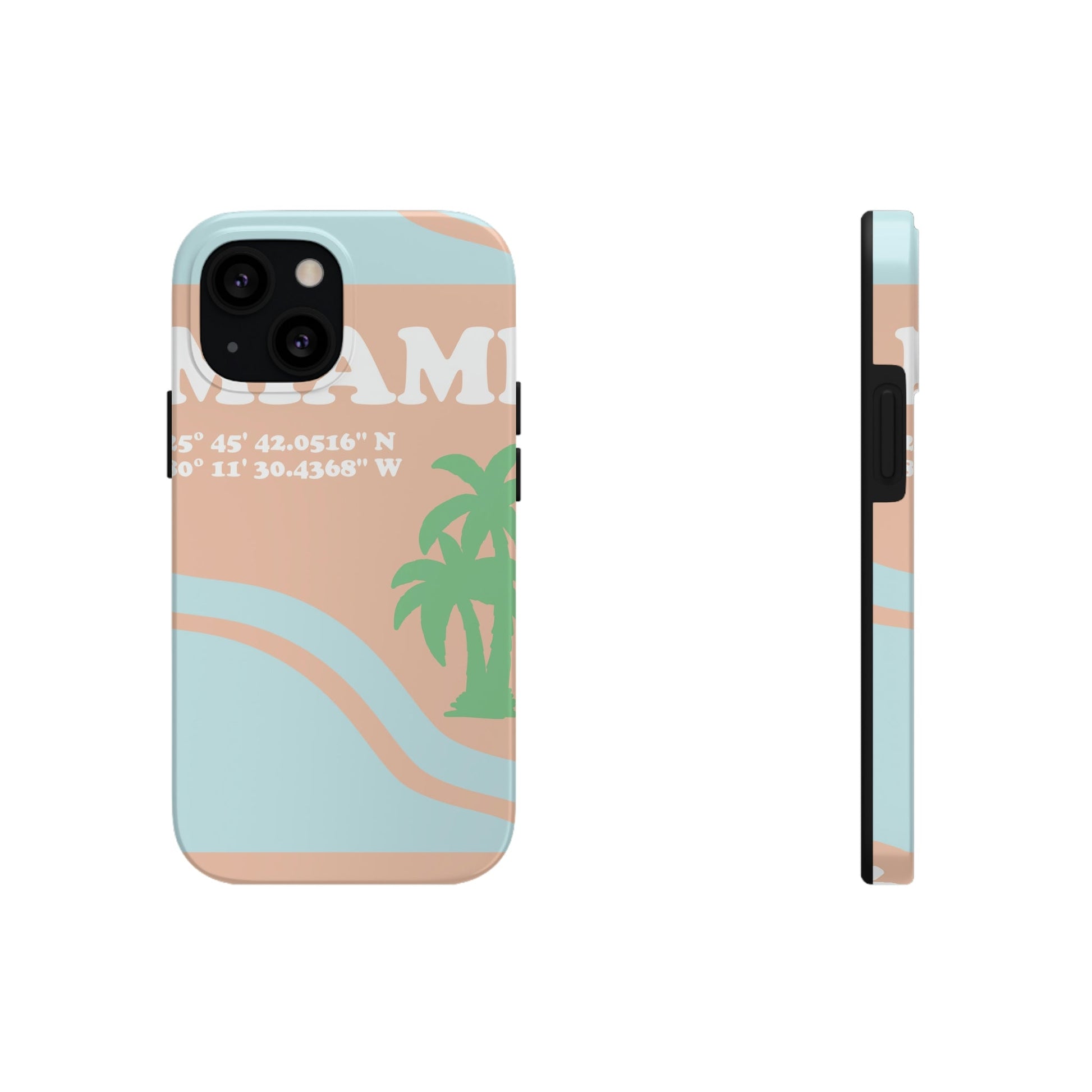 Miami Beach Florida Coordinates Minimal Art Tough Phone Cases Case-Mate Ichaku [Perfect Gifts Selection]