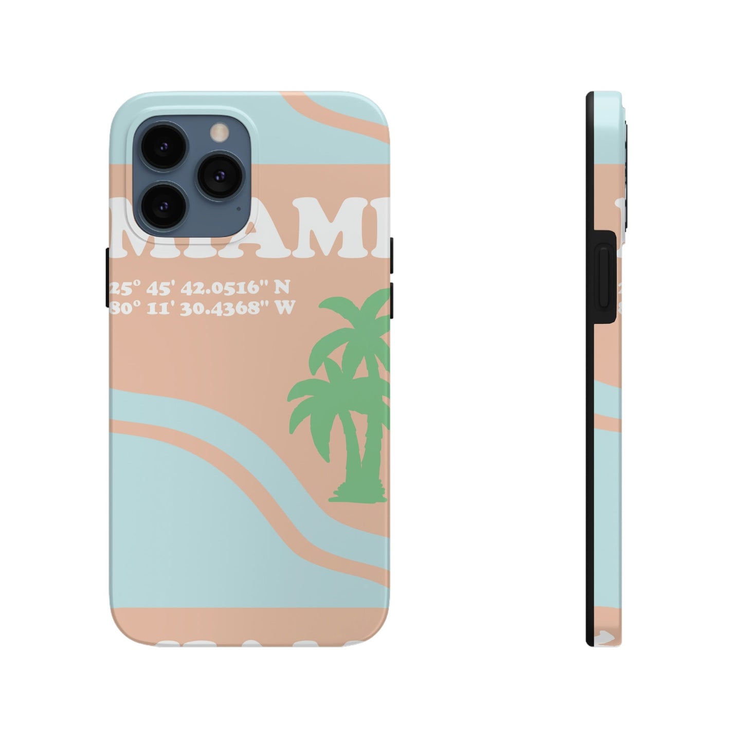 Miami Beach Florida Coordinates Minimal Art Tough Phone Cases Case-Mate Ichaku [Perfect Gifts Selection]