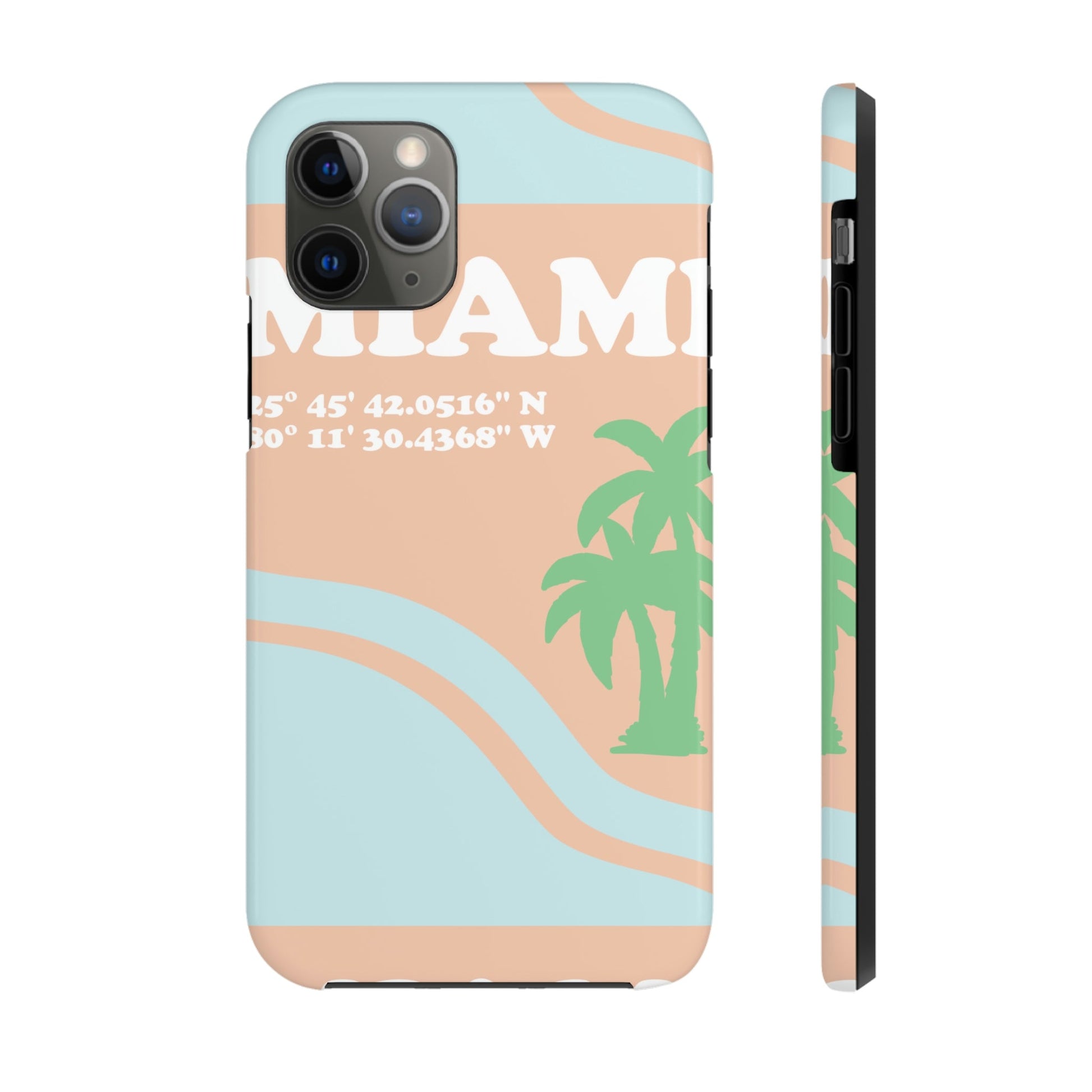 Miami Beach Florida Coordinates Minimal Art Tough Phone Cases Case-Mate Ichaku [Perfect Gifts Selection]