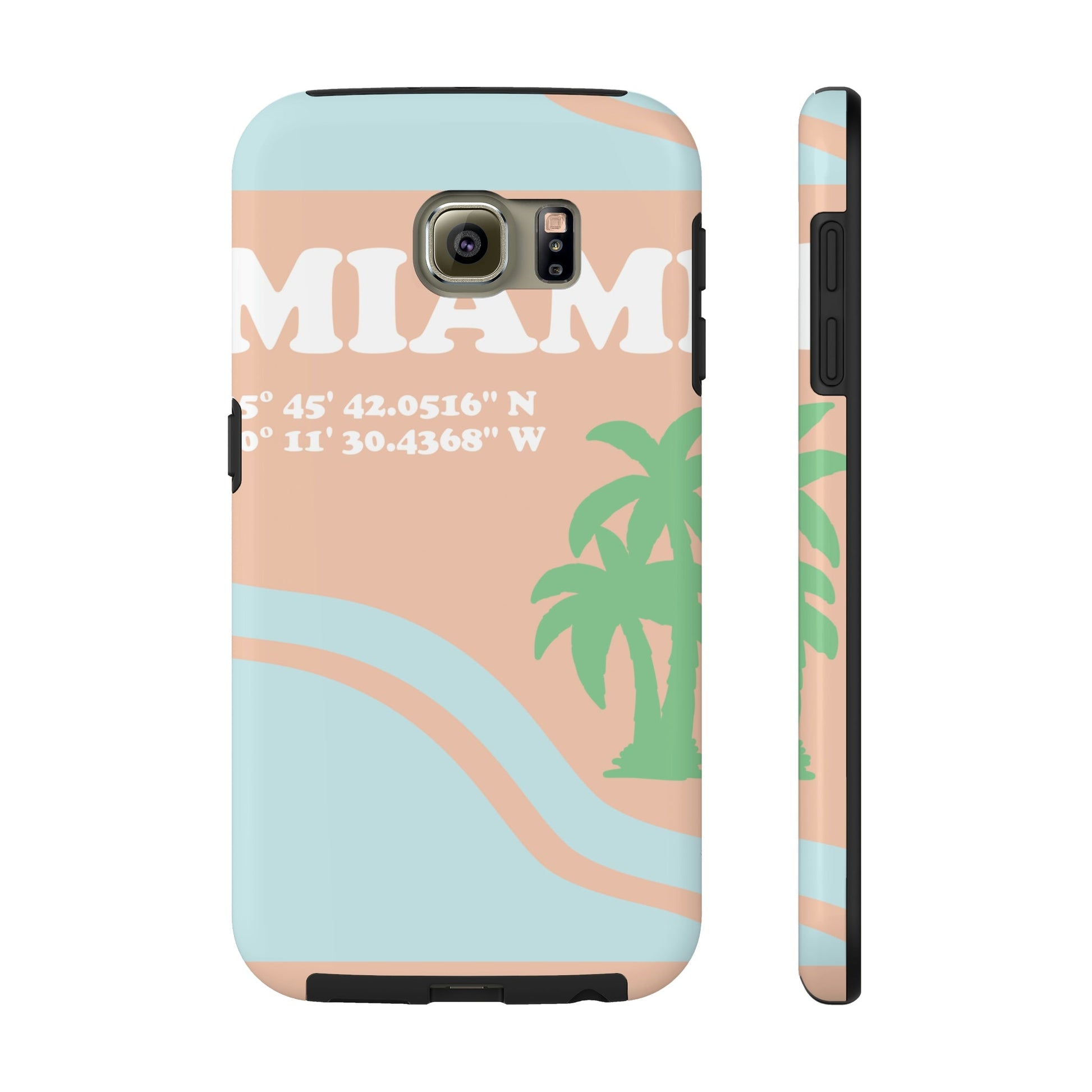 Miami Beach Florida Coordinates Minimal Art Tough Phone Cases Case-Mate Ichaku [Perfect Gifts Selection]