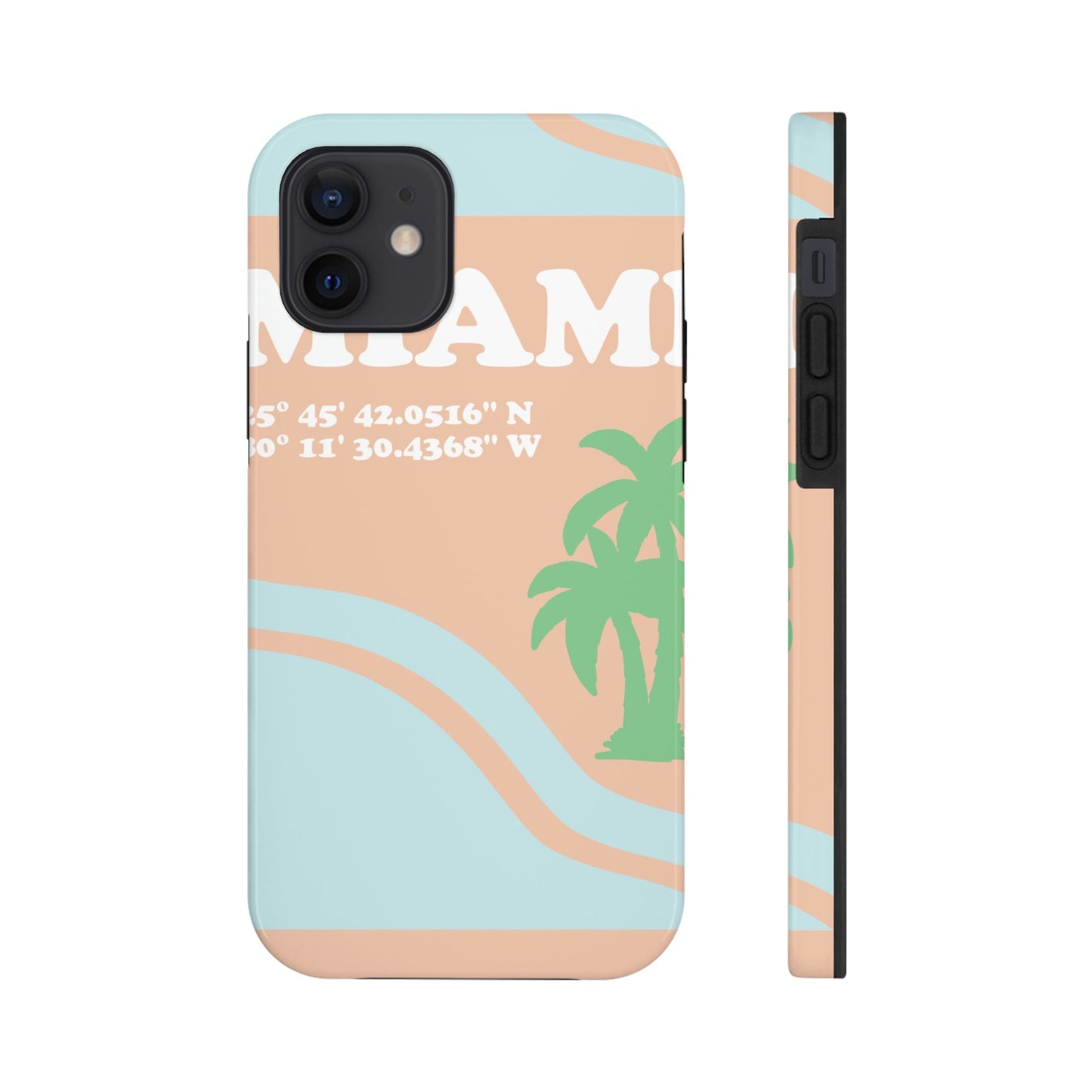 Miami Beach Florida Coordinates Minimal Art Tough Phone Cases Case-Mate Ichaku [Perfect Gifts Selection]