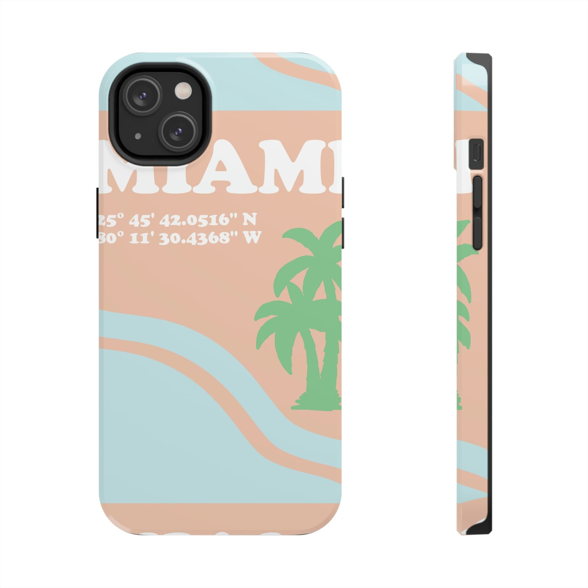 Miami Beach Florida Coordinates Minimal Art Tough Phone Cases Case-Mate Ichaku [Perfect Gifts Selection]