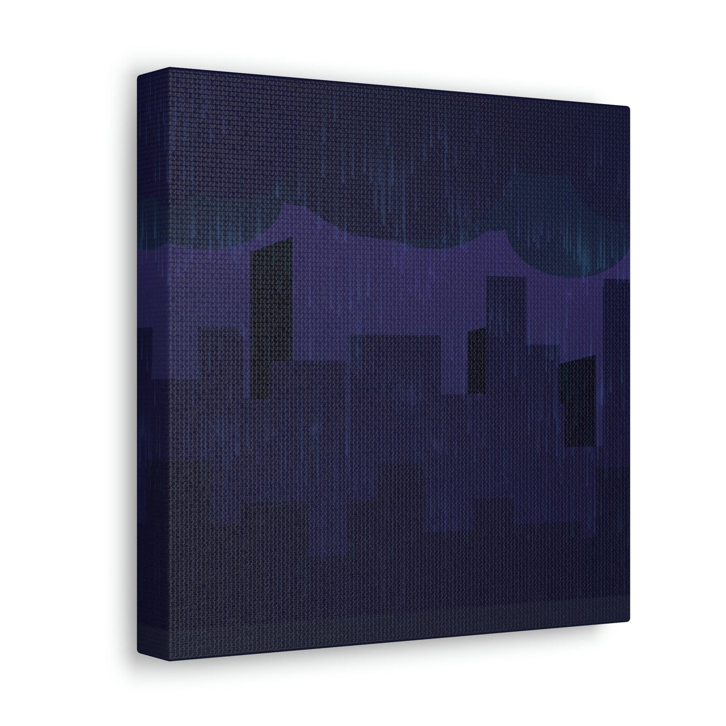 Midnight Rain In The City Thunderstorm City Silhouette View Classic Art Canvas Gallery Wraps Ichaku [Perfect Gifts Selection]