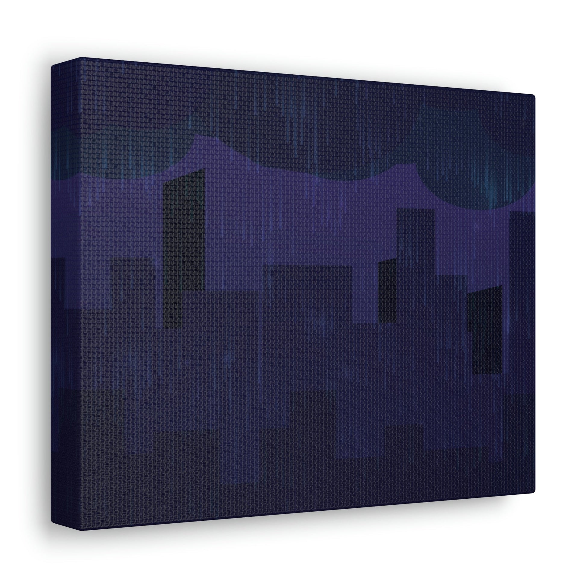 Midnight Rain In The City Thunderstorm City Silhouette View Classic Art Canvas Gallery Wraps Ichaku [Perfect Gifts Selection]
