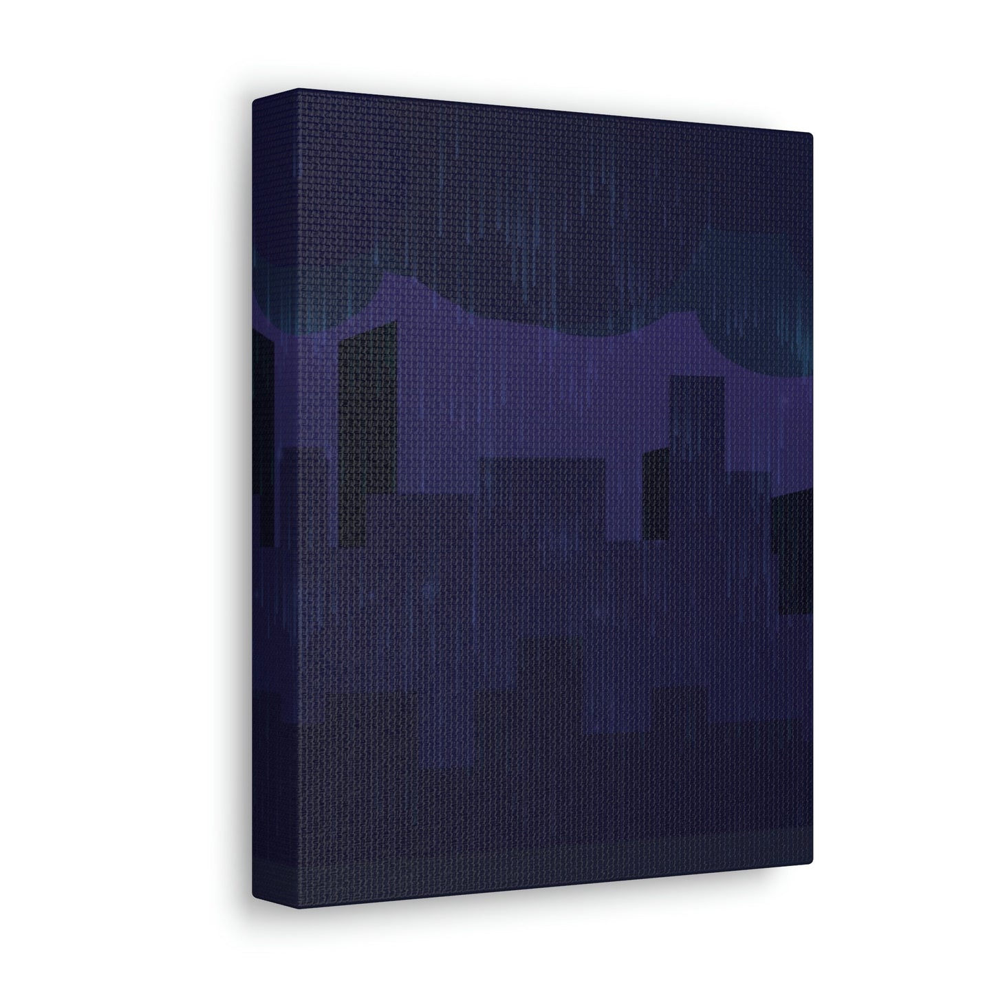 Midnight Rain In The City Thunderstorm City Silhouette View Classic Art Canvas Gallery Wraps Ichaku [Perfect Gifts Selection]