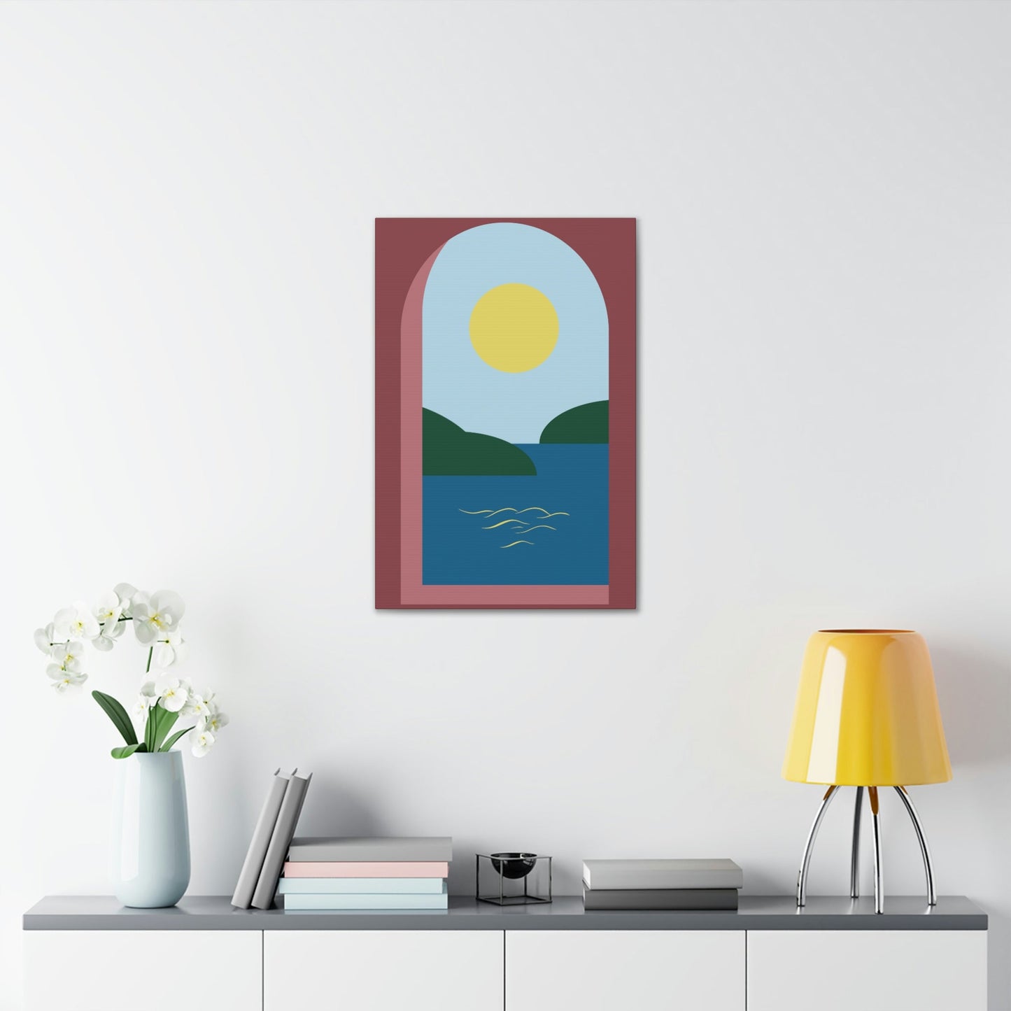 Minimal Art Print Italy Sea View Landscape Aesthetic Classic Canvas Gallery Wraps Ichaku [Perfect Gifts Selection]