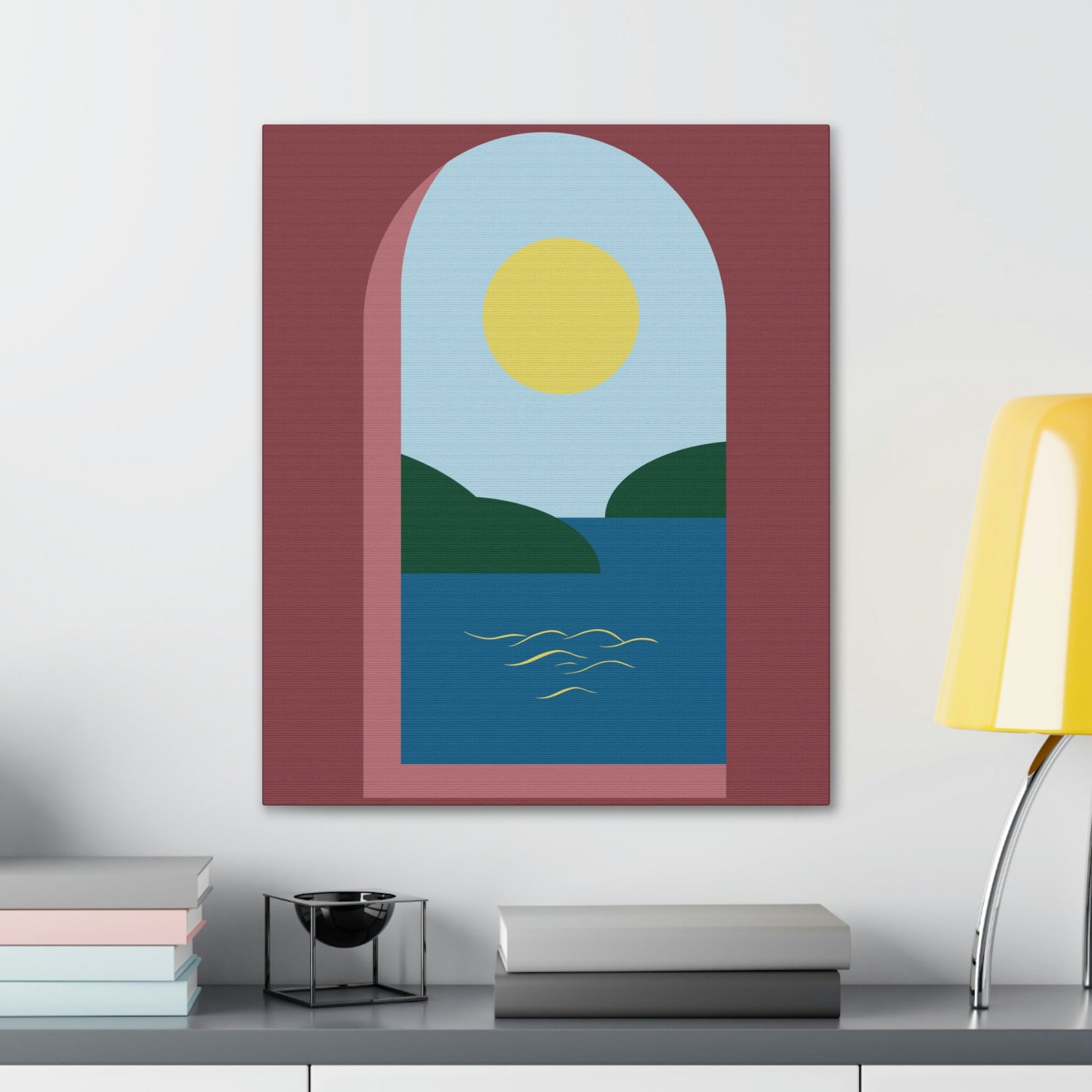 Minimal Art Print Italy Sea View Landscape Aesthetic Classic Canvas Gallery Wraps Ichaku [Perfect Gifts Selection]