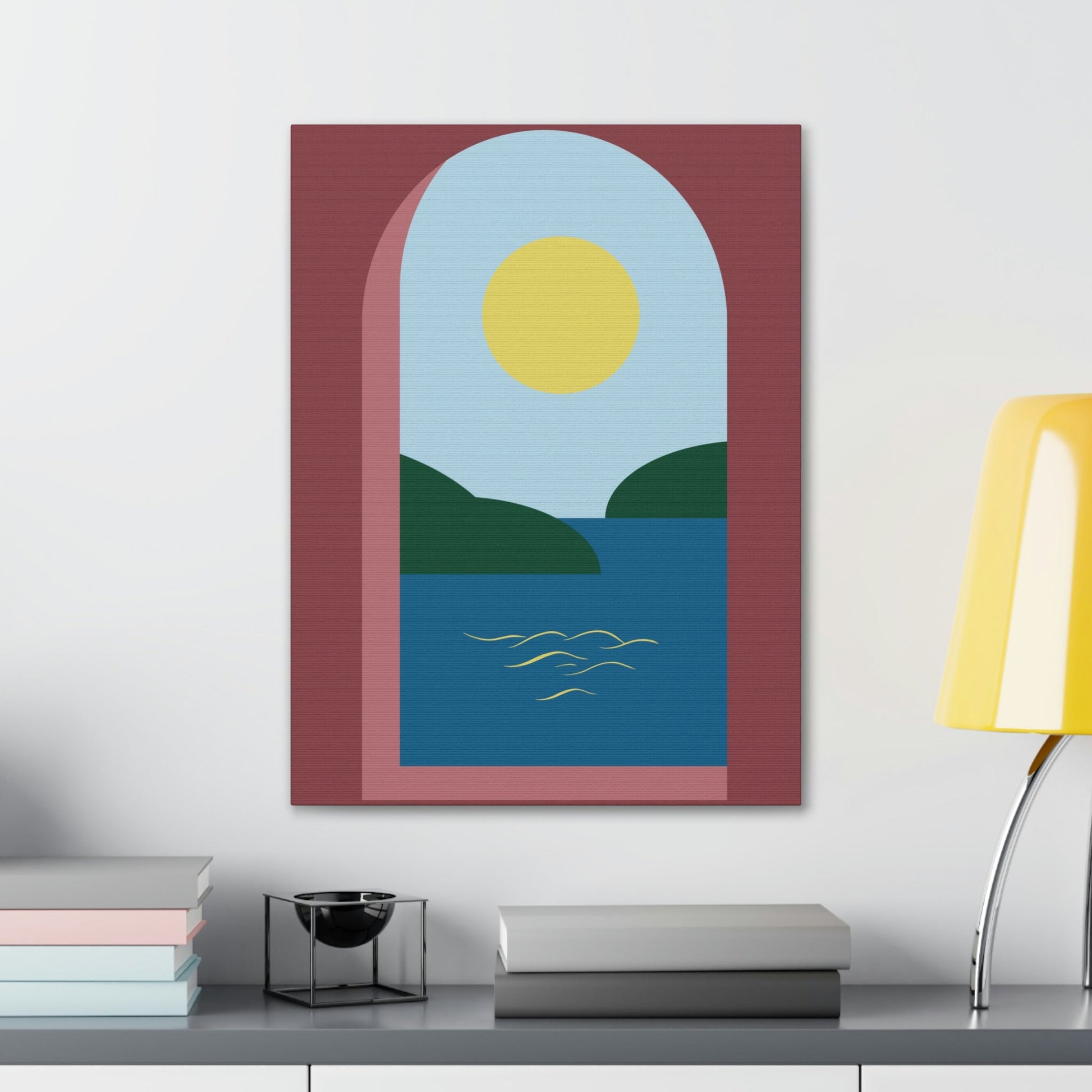 Minimal Art Print Italy Sea View Landscape Aesthetic Classic Canvas Gallery Wraps Ichaku [Perfect Gifts Selection]